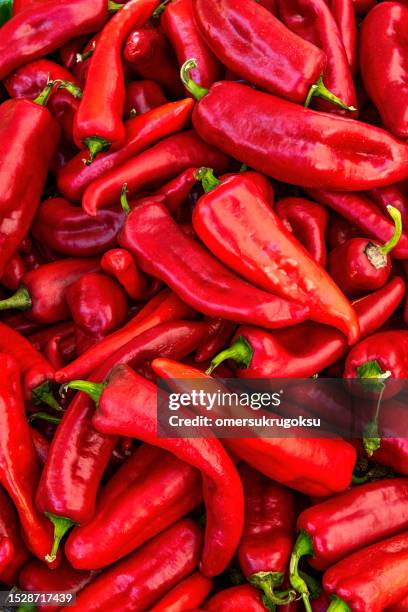 mucchio di peperoni capia rossi freschi - peperoncino foto e immagini stock