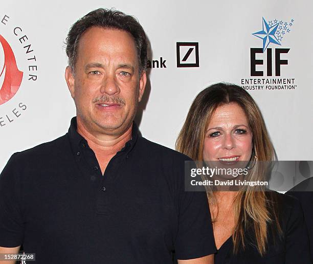 Actor Tom Hanks and wife actress Rita Wilson attend the Shakespeare Center of Los Angeles' 22nd Annual "Simply Shakespeare" at the Freud Playhouse,...