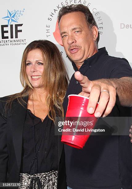 Actor Tom Hanks and wife actress Rita Wilson attend the Shakespeare Center of Los Angeles' 22nd Annual "Simply Shakespeare" at the Freud Playhouse,...