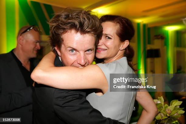 Michael von Hassel and Alexandra Kamp attend the Bertelsmann Summer Reception on September 27, 2012 in Berlin, Germany.