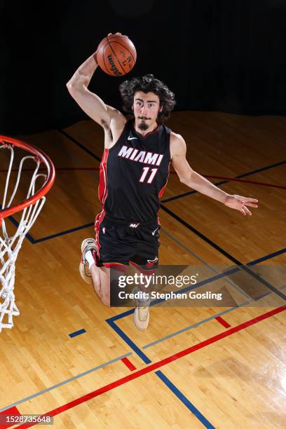 Jaime Jaquez Jr. #11 of the Miami Heat poses for a portrait during the 2023 NBA Rookie Photo Shoot on July 12, 2023 at the University of Nevada, Las...