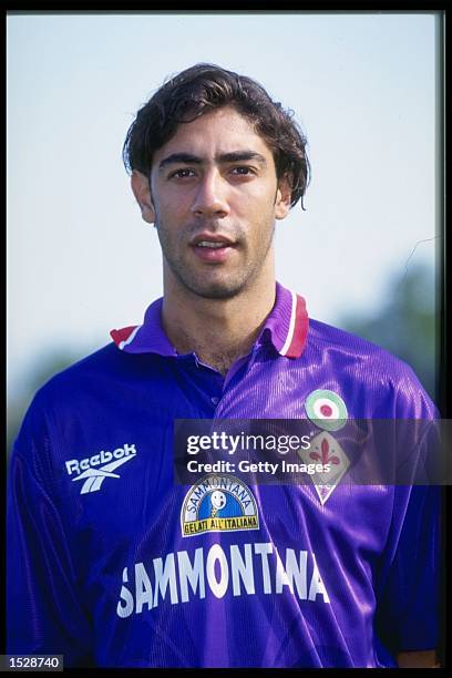 Portrait of Manuel Rui Costa of Fiorentina taken during the club photocall. Mandatory Credit: Allsport UK