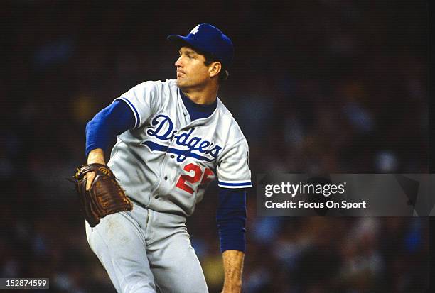 Pitcher Tommy John of the Los Angeles Dodgers pitches during an Major League Baseball game circa 1978. John played for the Dodgers from 1972-74 and...