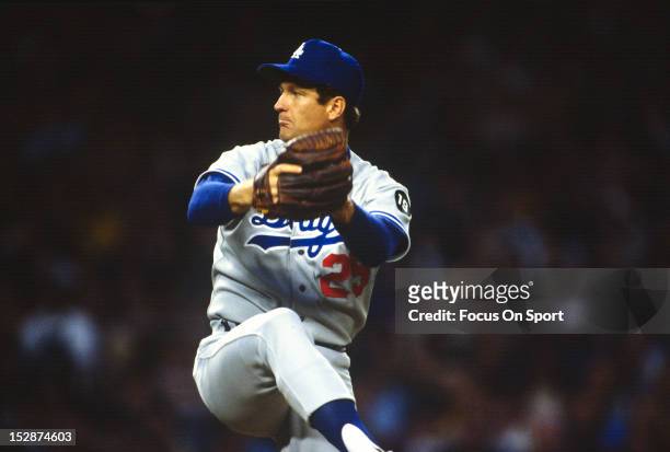 Pitcher Tommy John of the Los Angeles Dodgers pitches during an Major League Baseball game circa 1978. John played for the Dodgers from 1972-74 and...