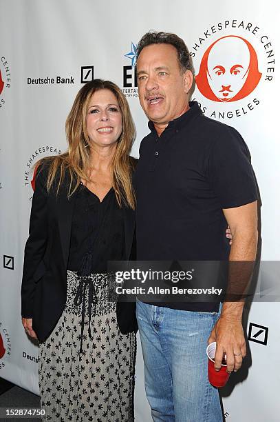 Actor Tom Hanks and wife actress Rita Wilson attend the Shakespeare Center of Los Angeles' 22nd annual "Simply Shakespeare" reading of "A Midsummer...