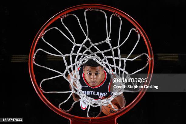 Kris Murray of the Portland Trail Blazers poses for a portrait during the 2023 NBA Rookie Photo Shoot on July 12, 2023 at the University of Nevada,...
