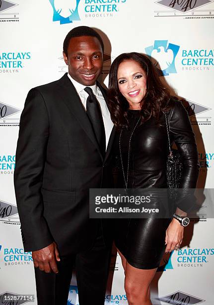 Avery Johnson and his wife Cassandra attend the grand opening of the 40/40 Club at Barclays Center on September 27, 2012 in the Brooklyn borough of...
