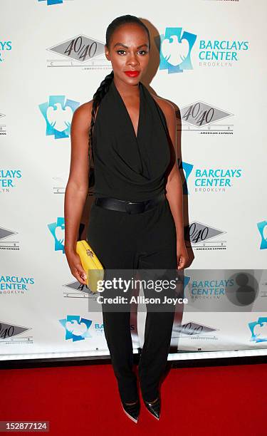 Tika Sumpter attends the grand opening of the 40/40 Club at Barclays Center on September 27, 2012 in the Brooklyn borough of New York City.