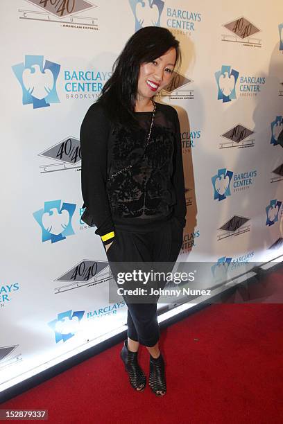 Miss Info attends the grand opening of the 40/40 Club at Barclays Center on September 27, 2012 in the Brooklyn borough of New York City.