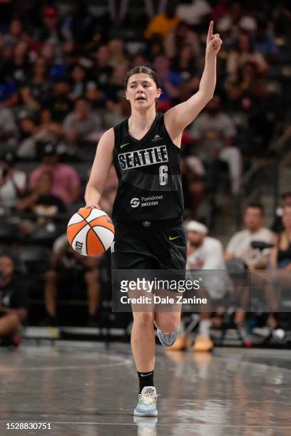 Jade Melbourne of the Seattle Storm goes to the basket during the game on July 12, 2023 at State Farm Arena in Atlanta, Georgia. NOTE TO USER: User...