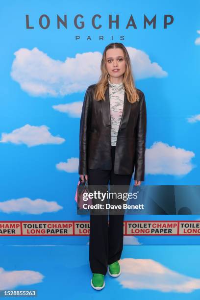 Aimee Lou Wood attends the Longchamp x Toiletpaper Pop Revolution launch party on July 12, 2023 in London, England.