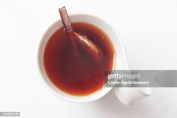 close up of cup of tea - cup of tea from above stock pictures, royalty-free photos & images