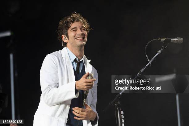 Matty Healy of The 1975 headlines the third day of the TRNSMT Festival 2023 at Glasgow Green on July 09, 2023 in Glasgow, Scotland.