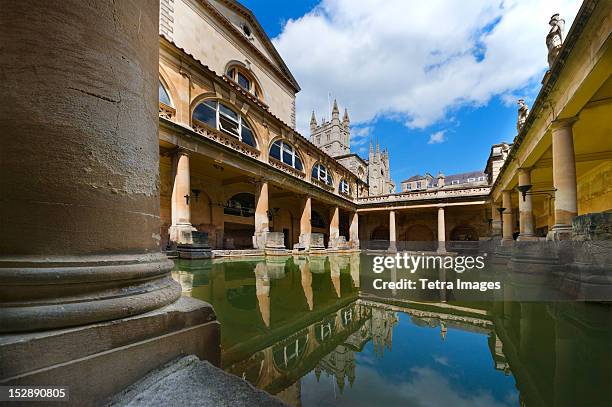 uk, somerset, bath, roman baths - bath uk stock pictures, royalty-free photos & images