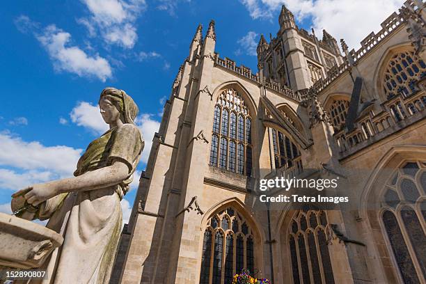 uk, somerset, bath, bath abbey - bath inglaterra - fotografias e filmes do acervo