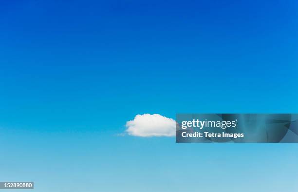 blue sky with single cloud - single object stock pictures, royalty-free photos & images