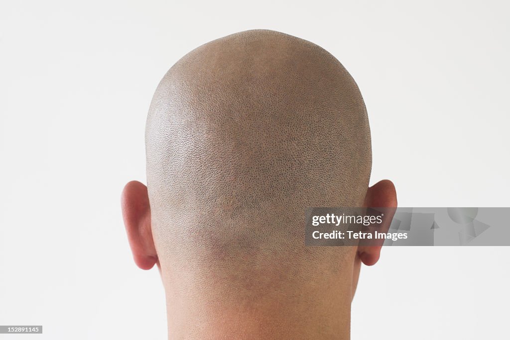 Back view of man with shaved head