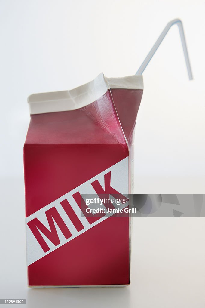 Studio Shot of milk carton