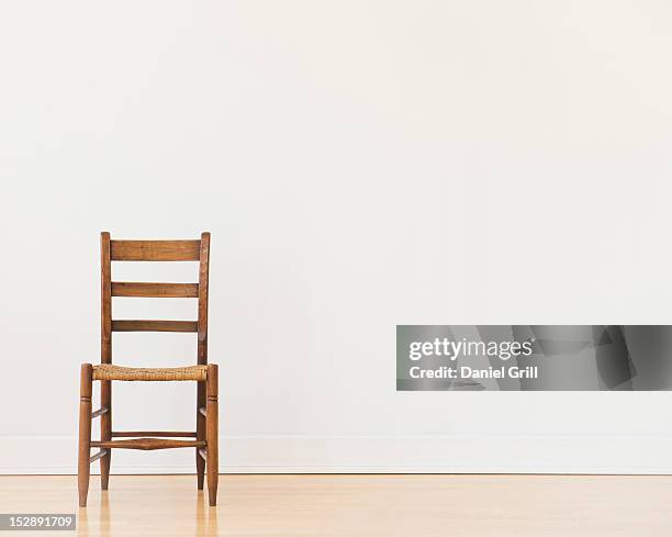 studio shot of old chair - chair stockfoto's en -beelden