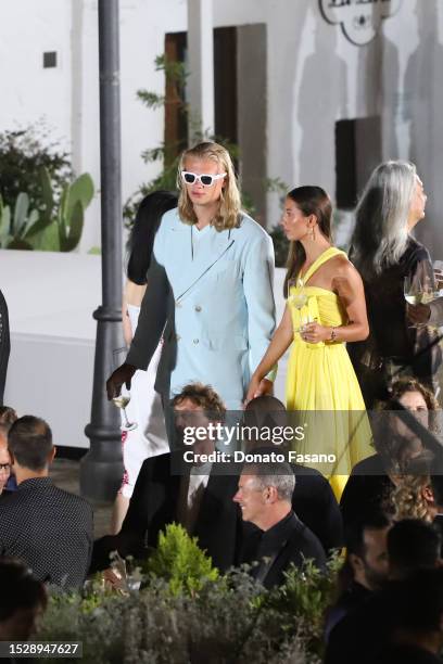 Erling Haaland is seen during the Dolce & Gabbana show on July 09, 2023 in Bari, Italy. Alberobello is transformed into an open-air catwalk for the...