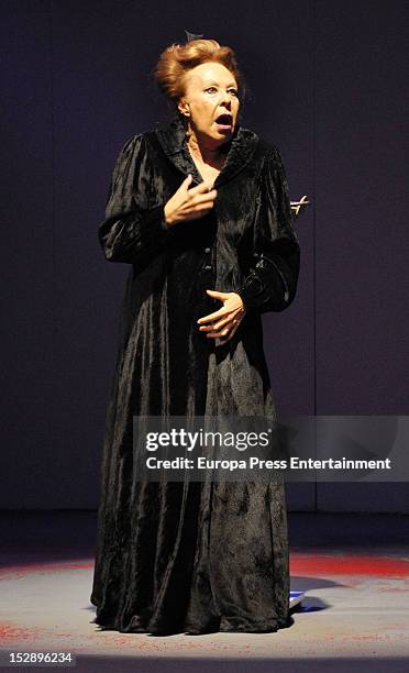 Gemma Guillen Cuervo is seen performing 'La Celestina' theatre play on September 27, 2012 in Madrid, Spain.