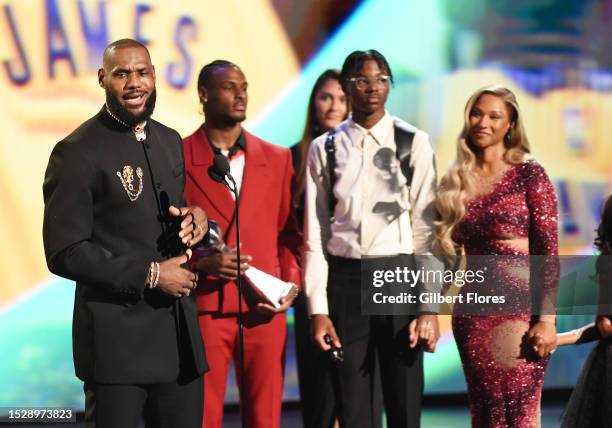 LeBron James onstage at The 2023 ESPYS held at Dolby Theatre on July 12, 2023 in Los Angeles, California.