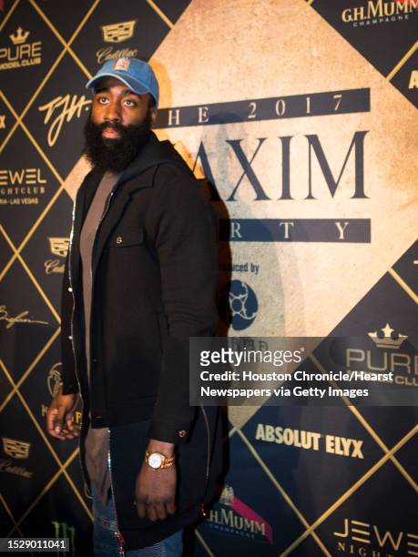 Houston Rockets player James Harden attends The MAXIM Super Bowl Party 2017 at the Smart Financial Centre at Sugar Land on Sunday, Feb. 5 in Houston.