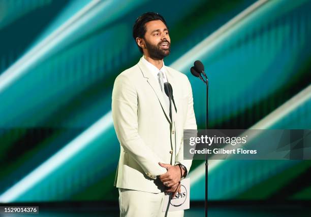 Hasan Minhaj speaks onstage at The 2023 ESPYS held at Dolby Theatre on July 12, 2023 in Los Angeles, California.