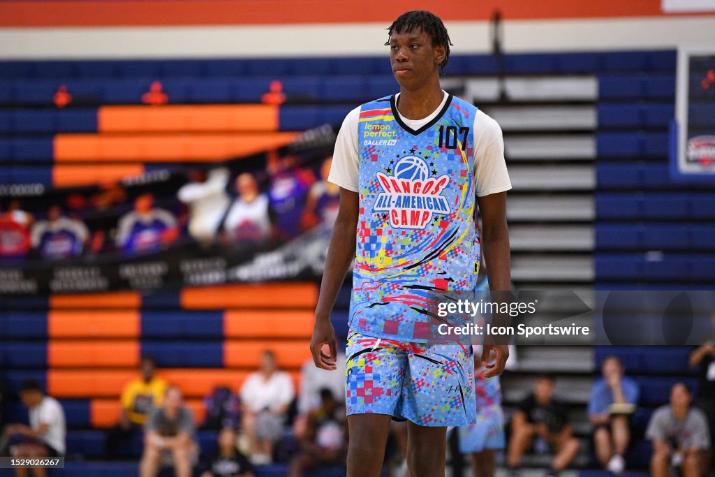 Aiden Sherrell looks on during the Pangos AllAmerican Camp on June