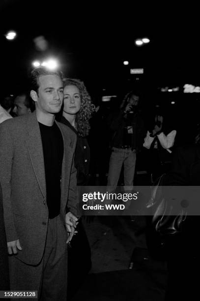 Luke Perry and Rachel Sharp attend an event at the Bruin and Village theaters in the Westwood neighborhood of Los Angeles, California, on November 9,...