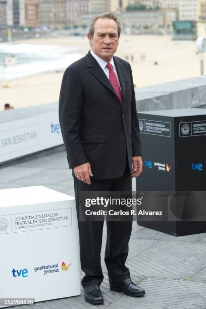 Actor Tommy Lee Jones attends the "Hope Springs" photocall at the Kursaal Palace during the 60th San Sebastian International Film Festival on...