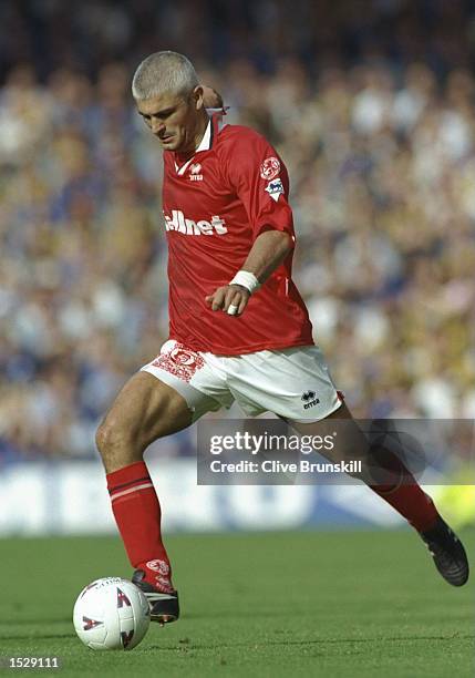 Fabrizio Ravanelli of Middlebrough in action during the FA Carling Premiership match between Everton and Middlesbrough at Goodison Park in Liverpool....
