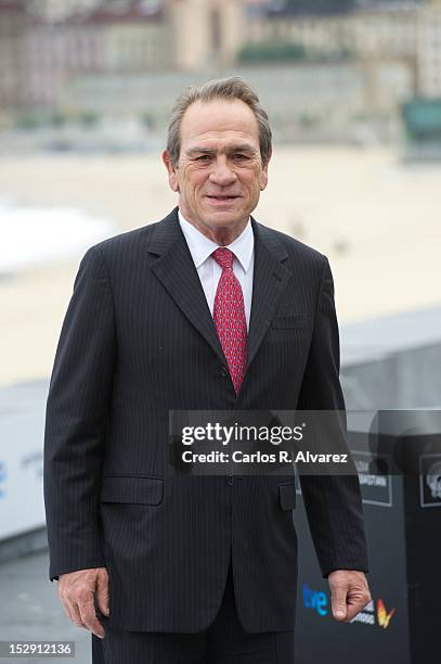 Actor Tommy Lee Jones attends the "Hope Springs" photocall at the Kursaal Palace during the 60th San Sebastian International Film Festival on...