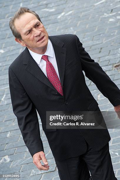 Actor Tommy Lee Jones attends the "Hope Springs" photocall at the Kursaal Palace during the 60th San Sebastian International Film Festival on...