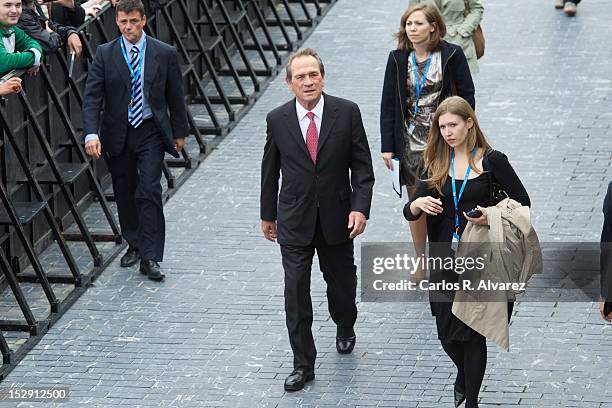 Actor Tommy Lee Jones attends the "Hope Springs" photocall at the Kursaal Palace during the 60th San Sebastian International Film Festival on...