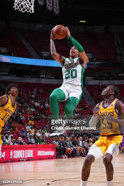 Davison of the Boston Celtics goes to the basket during the game during the 2023 NBA Las Vegas Summer League on July 12, 2023 at the Thomas & Mack...