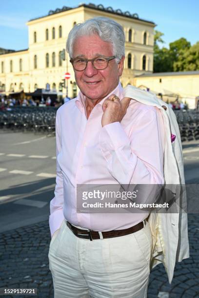 Marcel Reif attends the Mercedes-Benz Reception at "Klassik Am Odeonsplatz" at Odeonsplatz on July 09, 2023 in Munich, Germany.
