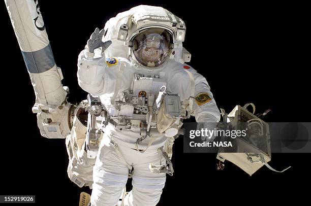 In this handout from NASA, Japan Aerospace Exploration Agency astronaut Aki Hoshide, Expedition 32 flight engineer, participates in the mission’s...