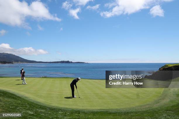 Allisen Corpuz of the United States putts on the eighth green during the final round of the 78th U.S. Women's Open at Pebble Beach Golf Links on July...