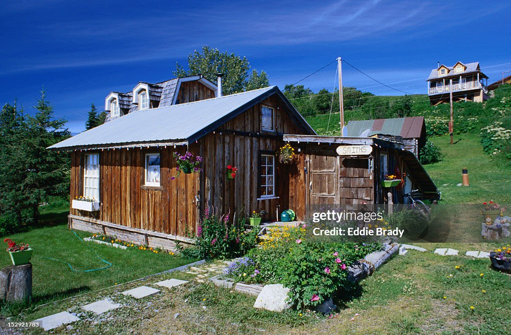 A rural house in the small Russian village of Ninilchik in Alaska.