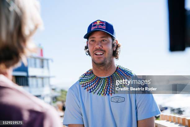 Jordy Smith of South Africa at the Press Conference prior to the commencement of the at the Corona Open J-Bay on July 12, 2023 at Jeffreys Bay,...