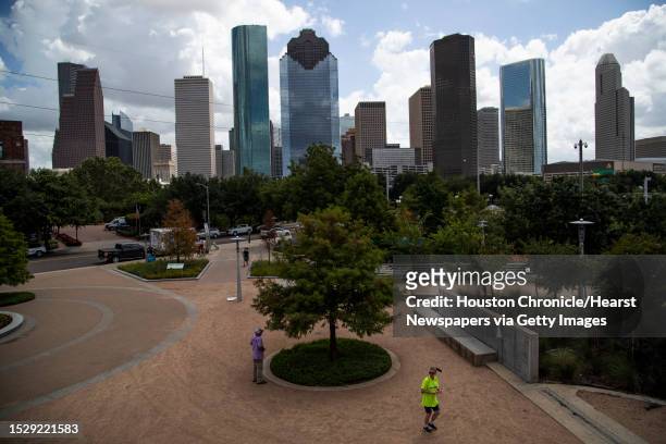 View of the Houston skyline from The Water Works at Buffalo Bayou on Saturday, Sept. 21 in Houston.