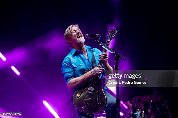 Josh Homme from Queens of the Stone Age performs on the NOS stage during day 3 of NOS Alive festival on July 08, 2023 in Lisbon, Portugal.