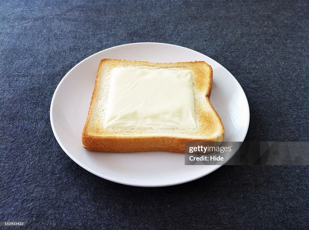 Toast with melted cheese