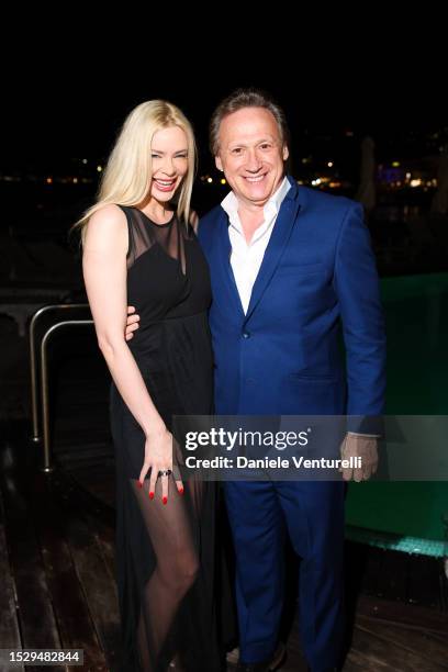 Ria Antoniou and Bernard Hiller attends the Ischia Global Fest 2023 on July 09, 2023 in Ischia, Italy.
