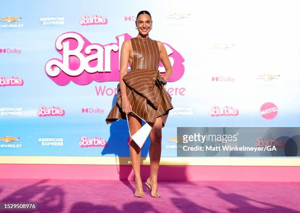 Gal Gadot attends the world premiere of "Barbie" at Shrine Auditorium and Expo Hall on July 09, 2023 in Los Angeles, California.