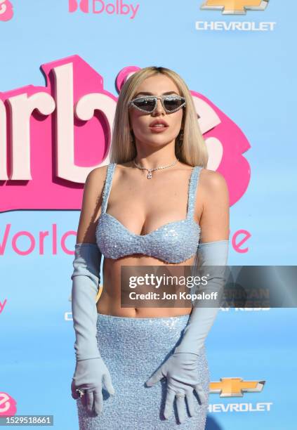 Ava Max attends the World Premiere of "Barbie" at the Shrine Auditorium and Expo Hall on July 09, 2023 in Los Angeles, California.