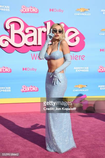 Ava Max attends the World Premiere of "Barbie" at the Shrine Auditorium and Expo Hall on July 09, 2023 in Los Angeles, California.