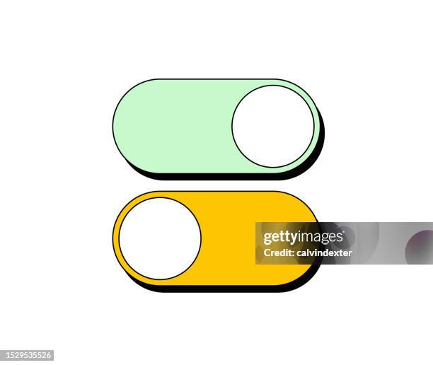 ilustraciones, imágenes clip art, dibujos animados e iconos de stock de diseño de botones de encendido y apagado - interruptor