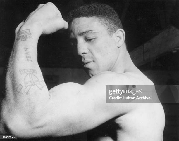 Randolph Turpin of Great Britain, British and one time World Middleweight Boxing Champion when he outpointed Sugar Ray Robinson in April 1950....
